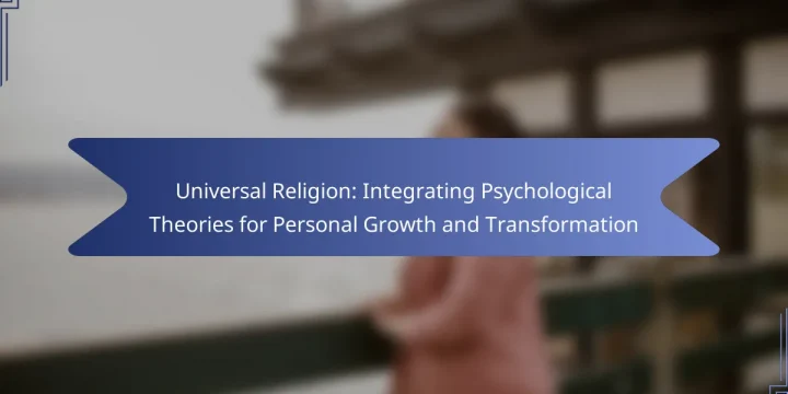 Universal Religion: Integrating Psychological Theories for Personal Growth and Transformation