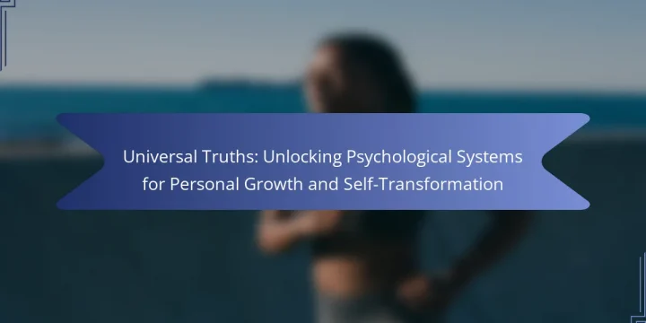 Universal Truths: Unlocking Psychological Systems for Personal Growth and Self-Transformation