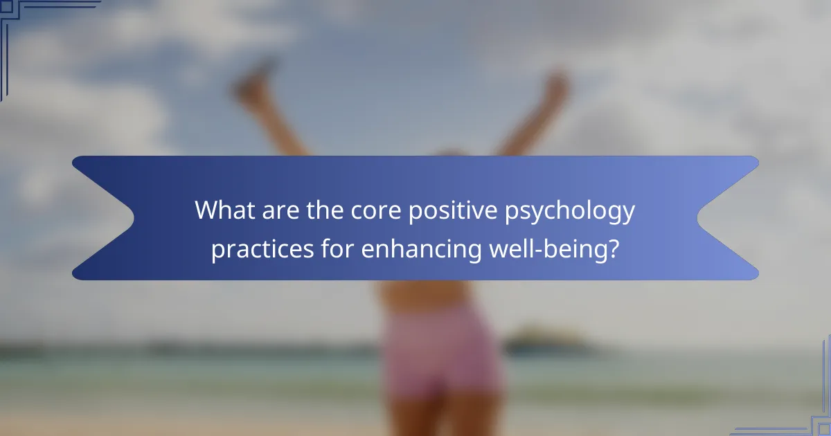 What are the core positive psychology practices for enhancing well-being?