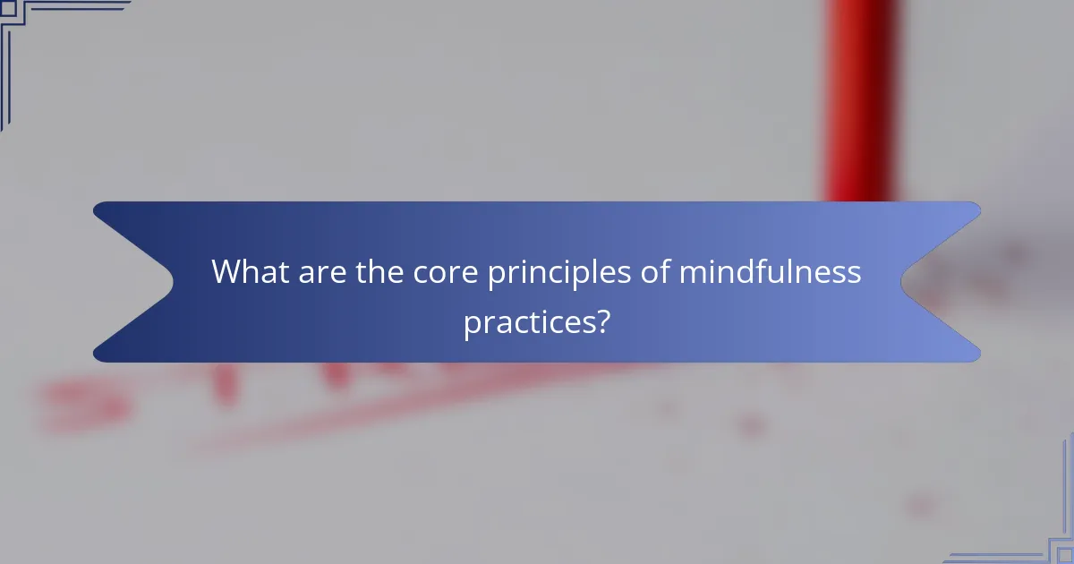 What are the core principles of mindfulness practices?