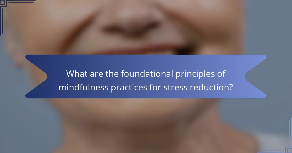 What are the foundational principles of mindfulness practices for stress reduction?