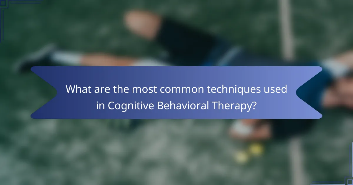 What are the most common techniques used in Cognitive Behavioral Therapy?