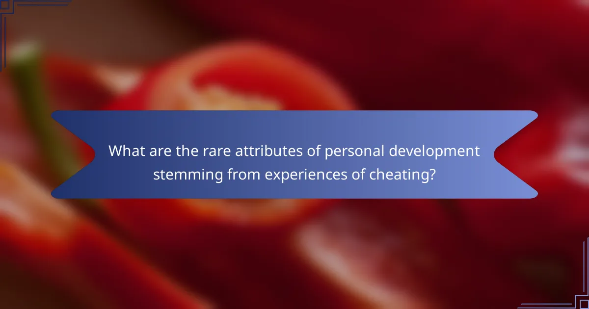 What are the rare attributes of personal development stemming from experiences of cheating?