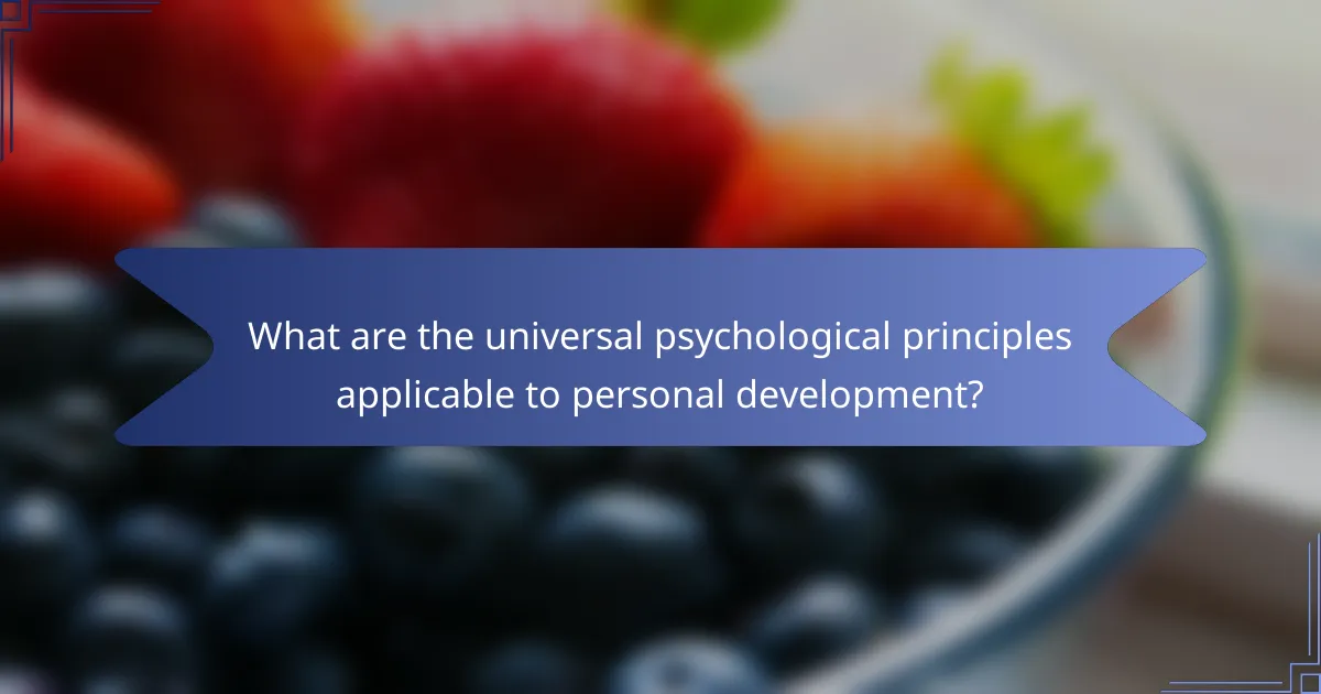 What are the universal psychological principles applicable to personal development?