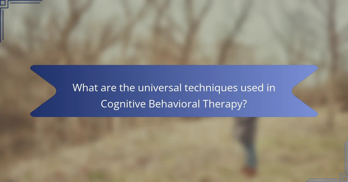 What are the universal techniques used in Cognitive Behavioral Therapy?