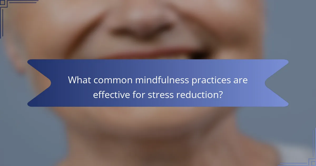 What common mindfulness practices are effective for stress reduction?