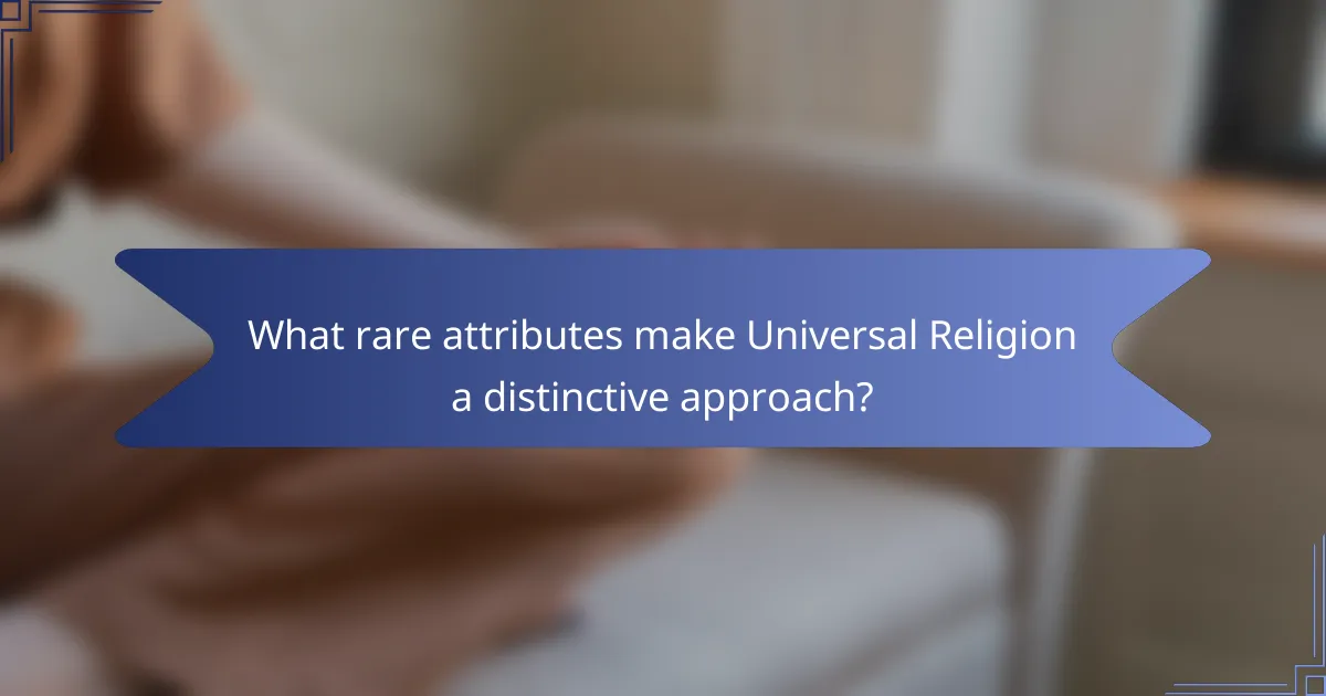What rare attributes make Universal Religion a distinctive approach?