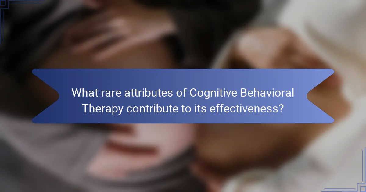 What rare attributes of Cognitive Behavioral Therapy contribute to its effectiveness?