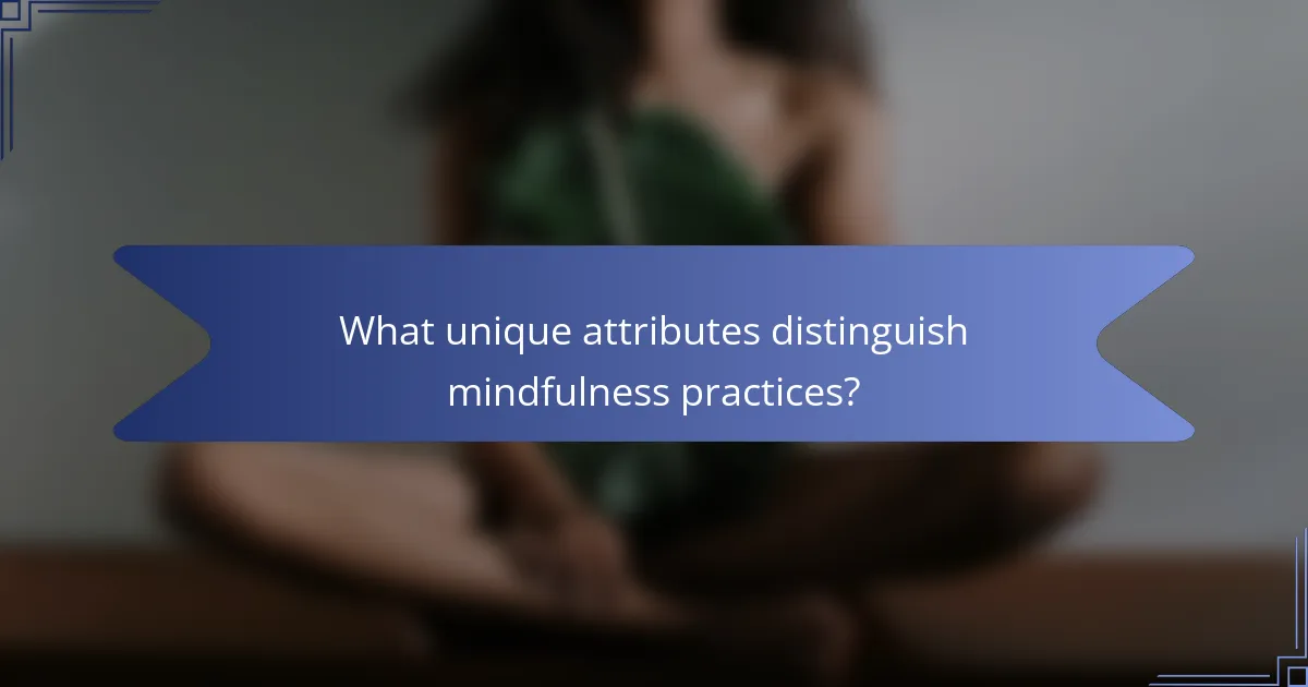 What unique attributes distinguish mindfulness practices?