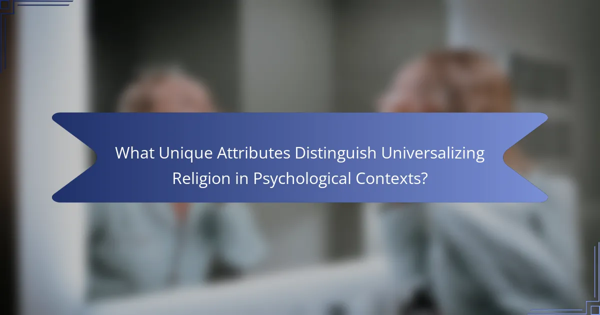 What Unique Attributes Distinguish Universalizing Religion in Psychological Contexts?