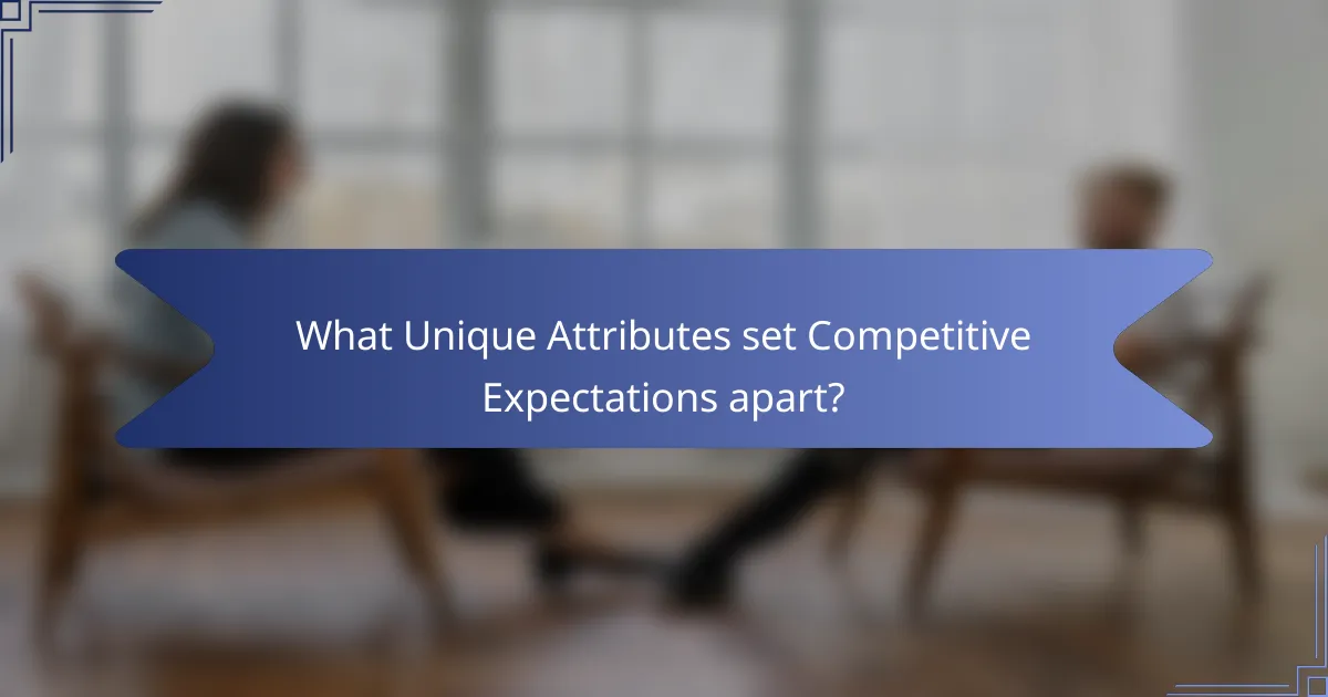 What Unique Attributes set Competitive Expectations apart?