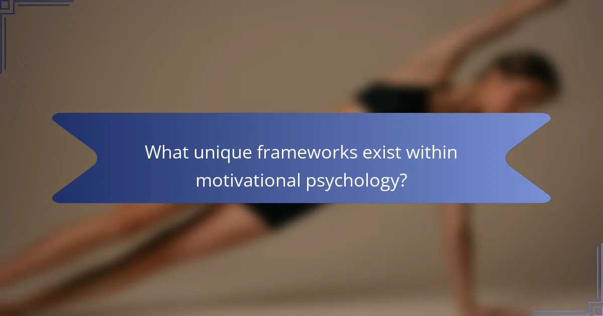 What unique frameworks exist within motivational psychology?
